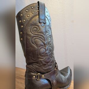 Women's Steve Madden Brown Leather Studded Boots